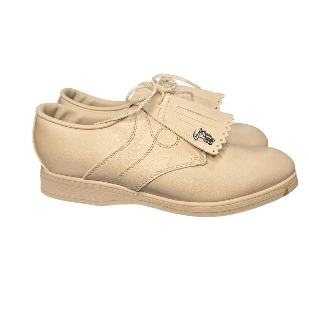 Hush Puppies Cream Leather Golf Shoes Vintage
